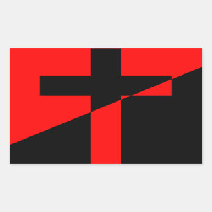 Christelijke anarchistische anarchie - christenvla rechthoekige sticker
