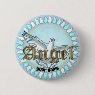 Christelijke Angel Dove pin knop Ronde Button 5,7 Cm
