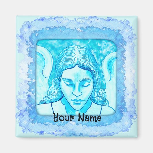 Christelijke Angel Head Sketch Magnet Magneet (Voorkant)