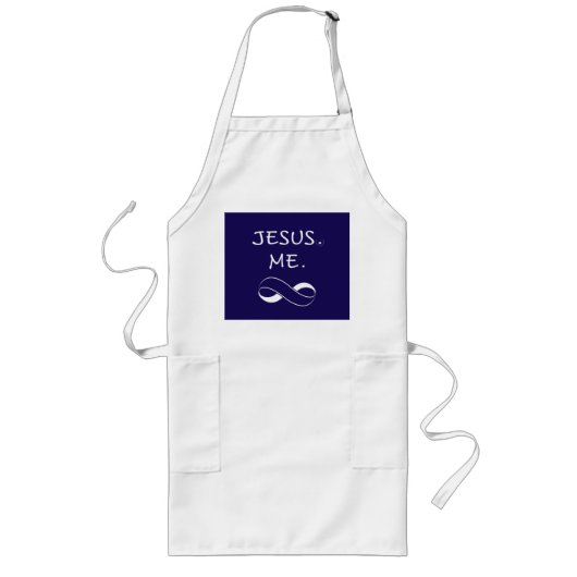 Christelijke Aprons Jesus me Infinity Baking Feest Lang Schort (Voorkant)