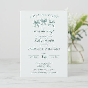 Christelijke Baby Coquette Bows Kind van God Groen Kaart