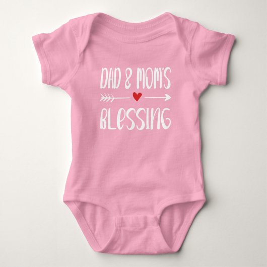 Christelijke baby Romper - Papa & Moms Blessing. (Voorkant)