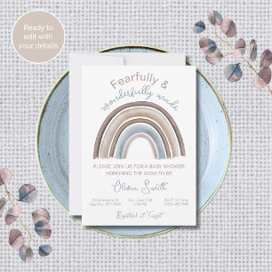 Christelijke babyshower uitnodiging regenboog them