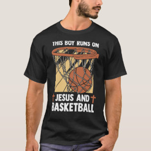 Christelijke Baller deze jongen loopt op Jezus en  T-shirt