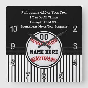 Christelijke Baseball-cadeautjes met honkbalBijbel Vierkante Klok