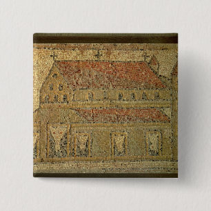 Christelijke basilica, mozaïekbedekking, Romeinse Vierkante Button 5,1 Cm