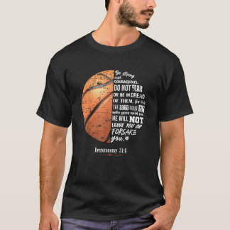 Christelijke Basketball Deuteronomie Bijbel Verse  T-shirt
