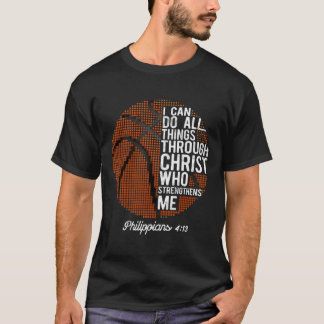 Christelijke Basketball Ik kan alle dingen doen Ph T-shirt