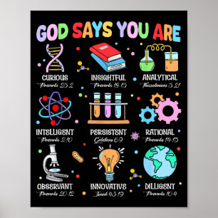 Christelijke Bijbel God Zegt Dat Je Wetenschap Bio Poster