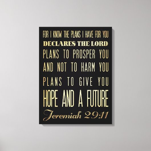 Christelijke Bijbel Scriptura Verse - Jeremiah 29: Canvas Afdruk (Voorkant)