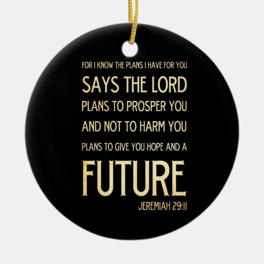 Christelijke Bijbel Scriptura Verse - Jeremiah 29: Keramisch Ornament (Voorkant)