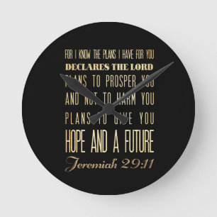 Christelijke Bijbel Scriptura Verse - Jeremiah 29: Ronde Klok