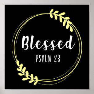 Christelijke Bijbel Verse Blessed Psalm 23 Poster