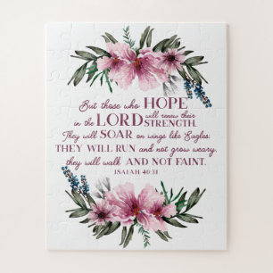 Christelijke bijbel Verse Blush Pink Floral Legpuzzel
