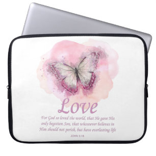 Christelijke bijbel Verse Butterfly voor vrouwen: Laptop Sleeve