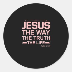 Christelijke Bijbel Verse Jesus Way Truth Life Ronde Sticker