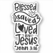 Christelijke Bijbel Verse John 3:16 Sticker (Voorkant)