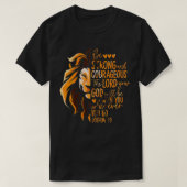 Christelijke Bijbel Verse Joshua 19 Lion VNeck T-shirt (Design voorkant)