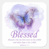 Christelijke bijbel vlinder voor vrouwen: zonder b vierkante sticker (Voorkant)