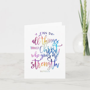 Christelijke Bijbelquote Watercolor Typografie Kaart