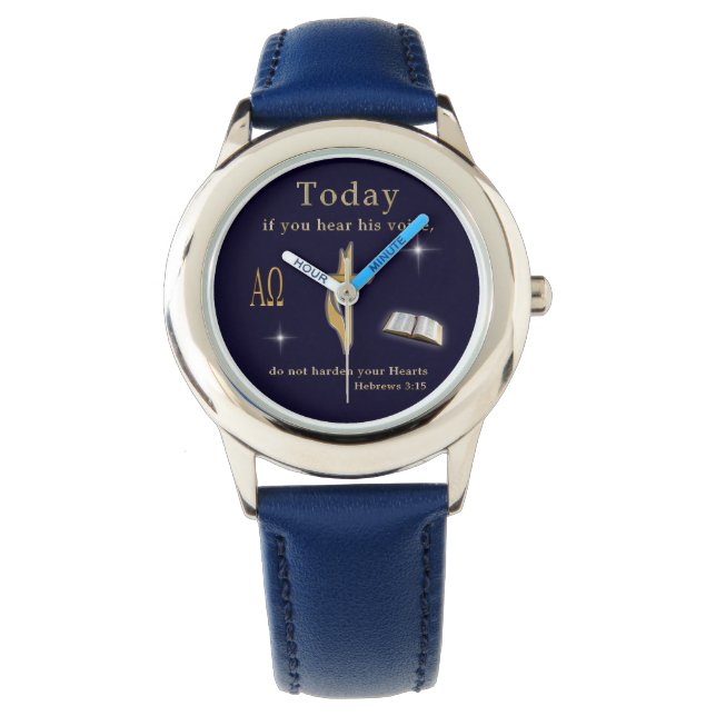 Christelijke Bijbelscripts Horloge (Voorkant)