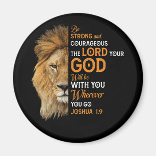 Christelijke Bijbelse Verse Joshua 1 9 Lion Faith Magneet