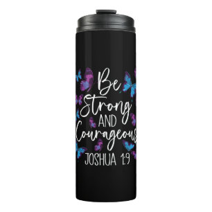 Christelijke Bijbelse Verse zijn sterk Joshua 1:9 Thermosbeker