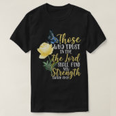 Christelijke Bijbelse vlindervlinderbloemflank Isa T-shirt (Design voorkant)