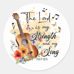 Christelijke Bijbelvers Heer mijn Kracht Lied Gita Ronde Sticker
