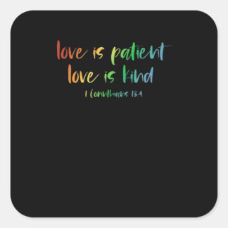 Christelijke Bijbelvers Liefde Is Geduldig Liefde Vierkante Sticker