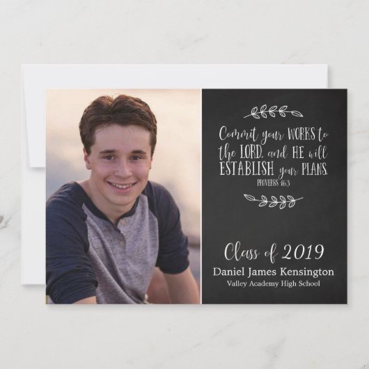 Christelijke bijbelverse Afstuderen-alkbordfoto Kaart (Voorkant)