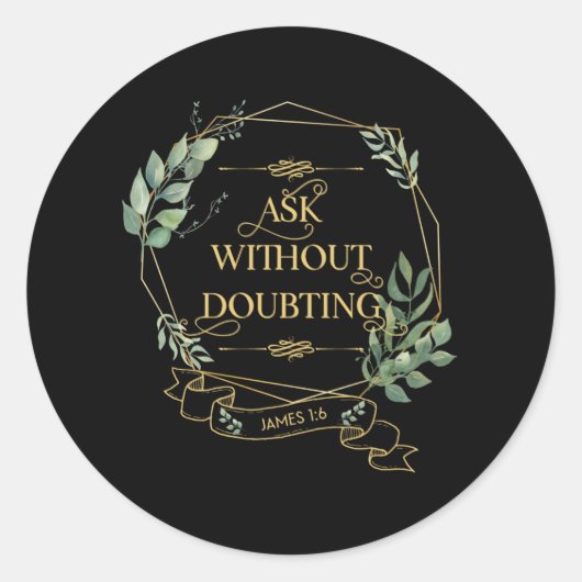 Christelijke bijbelverse eucalyptusbladeren ronde sticker (Voorkant)