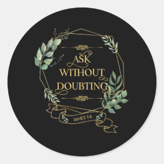 Christelijke bijbelverse eucalyptusbladeren ronde sticker