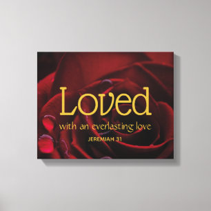 Christelijke Bijbelverse LOVED Valentijnsdag Canvas Afdruk