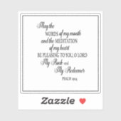 Christelijke Bijbelverse woorden van mijn mond Sticker (Vel)