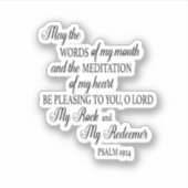 Christelijke Bijbelversie mei de woorden van mijn Sticker (Voorkant)