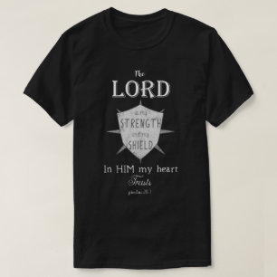 Christelijke Bijbelversie, psalm 28:7, schild T-shirt