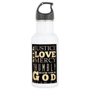 Christelijke Bijbelversie van Scripts - Micah 6:8 Waterfles