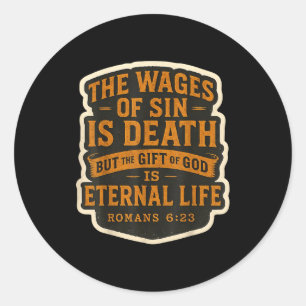 Christelijke Bijbelversquote De Beloning Van Zonde Ronde Sticker