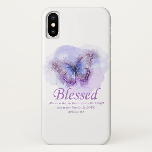 Christelijke bijbelvlinder voor vrouwen: Gezegend Case-Mate iPhone Case (Achterkant)