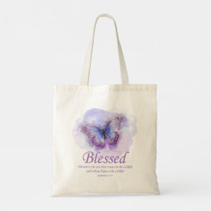 Christelijke bijbelvlinder voor vrouwen: Gezegend Tote Bag
