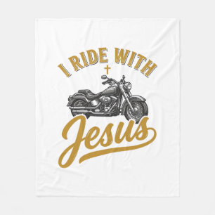 Christelijke Biker Ik Rijd Met Jezus Vintage Motor Fleece Deken