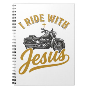 Christelijke Biker Ik Rijd Met Jezus Vintage Motor Notitieboek