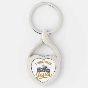 Christelijke Biker Ik Rijd Met Jezus Vintage Motor Sleutelhanger