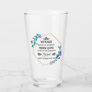 Christelijke Blauwe Floral Wreath Glas
