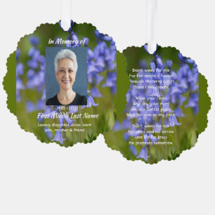 Christelijke Blauwe Klokjes Bloemen Herinnering Aa Ornament Kaart