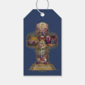 Christelijke Bloemenkruis Jezus Happy Easter Cadeaulabel (Voorkant)