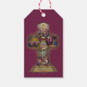  Christelijke Bloemenkruis Jezus Happy Easter Cadeaulabel (Voorkant)