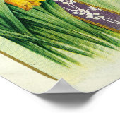 Christelijke Bloemenkruis Jezus Happy Easter Poster (Hoek)