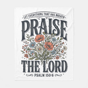 Christelijke bloemrijke lofprijzing de Heer Psalm Fleece Deken